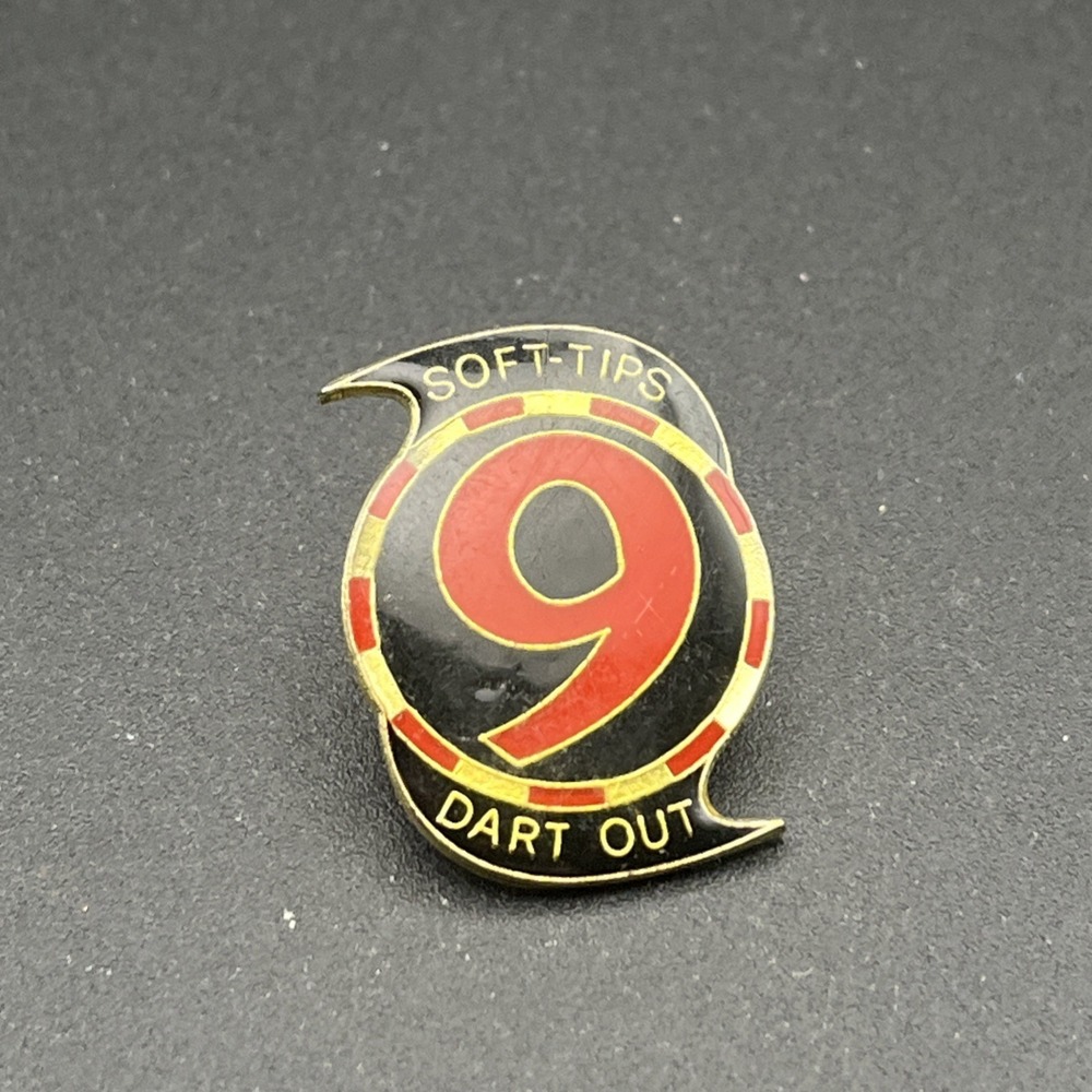 National Dart Association NDA Soft-Tips 9 Dart Out Lapel Hat‎ Pin